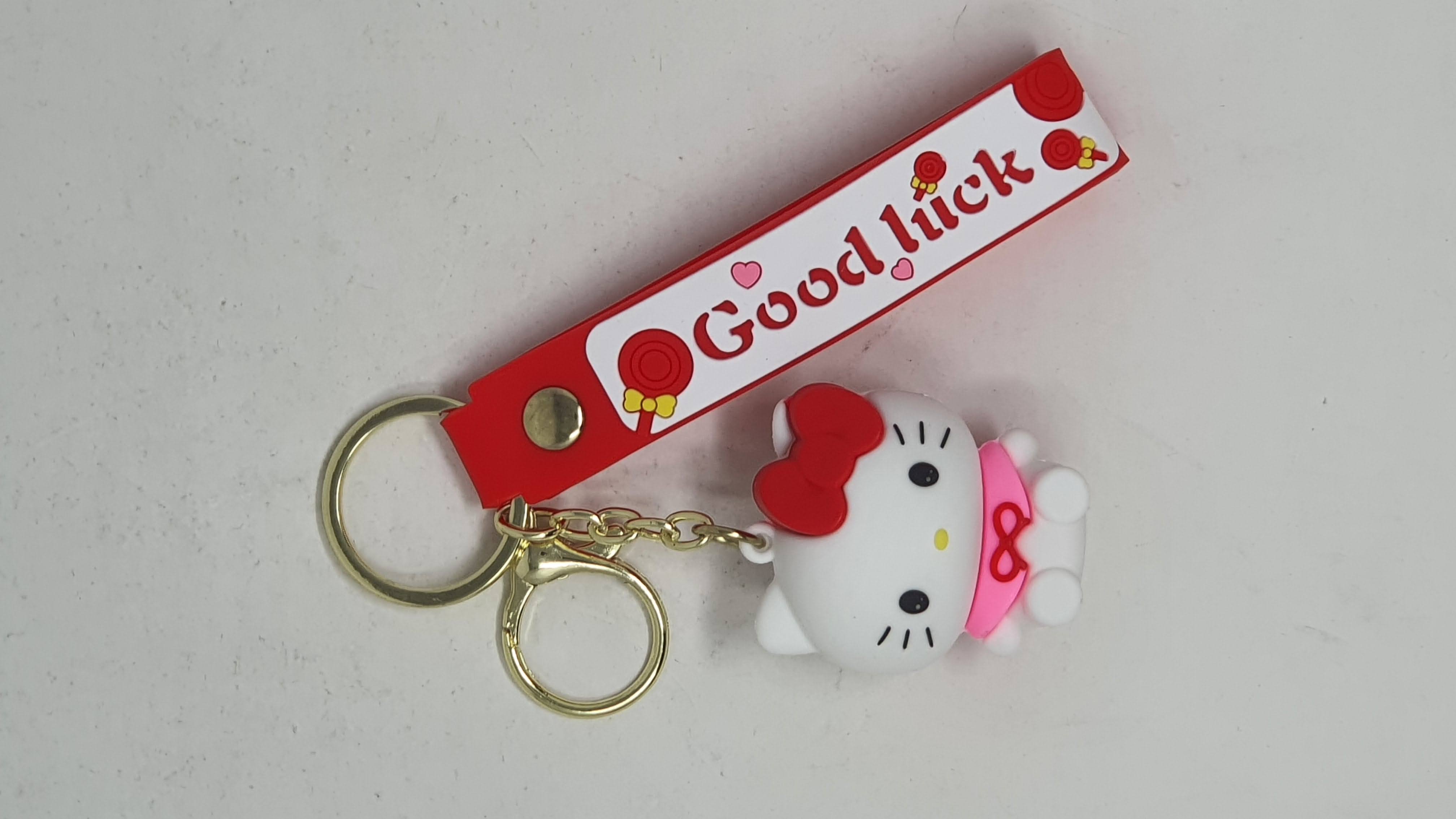 Llavero Goma Good Luck Moño Rojo