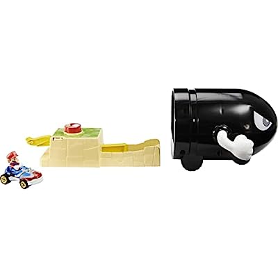 Hot Wheels Mario Kart Bullet Bill Launcher and Mario Kart 