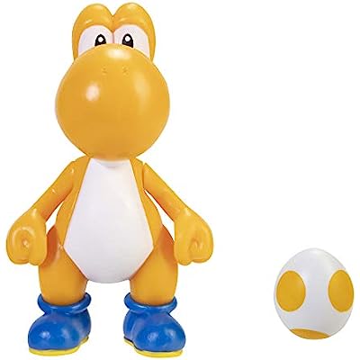 Super Mario Yellow Yoshi with Egg Articulado 10Cm Original