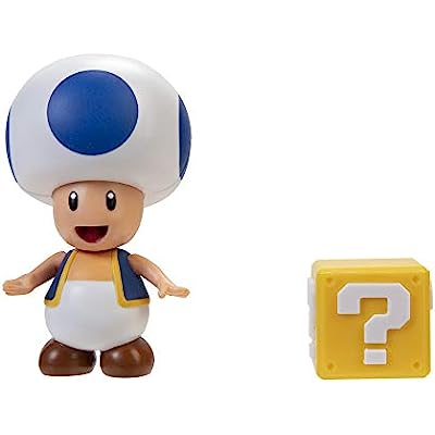 Super Mario Blue Toad Queston Block 10Cm Original