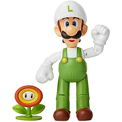 SUPER MARIO Figura 10CM Fire Luigi with Fire Flower
