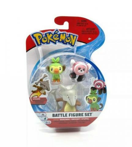 Pokemon Marowak Grookey Y Stufful Set De Figuras