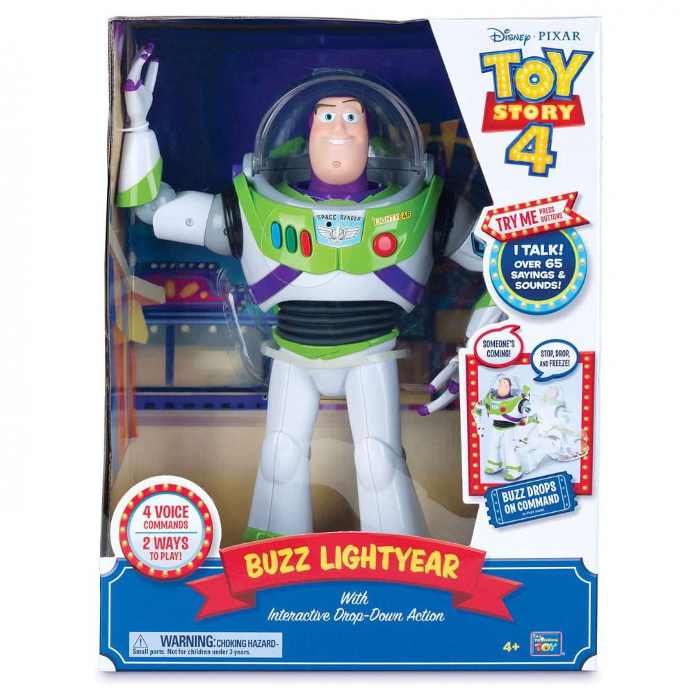 Toy Story Disney Pixar 4 Buzz Lightyear with Interactive Drop-Down Action