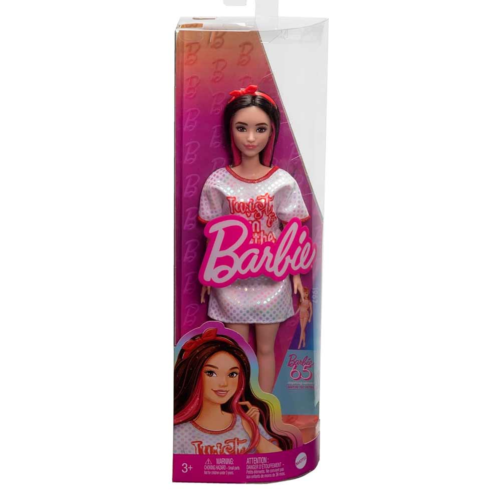 Barbie Fashionistas Black Wavy Hair with Twist ‘n’ Turn Dress