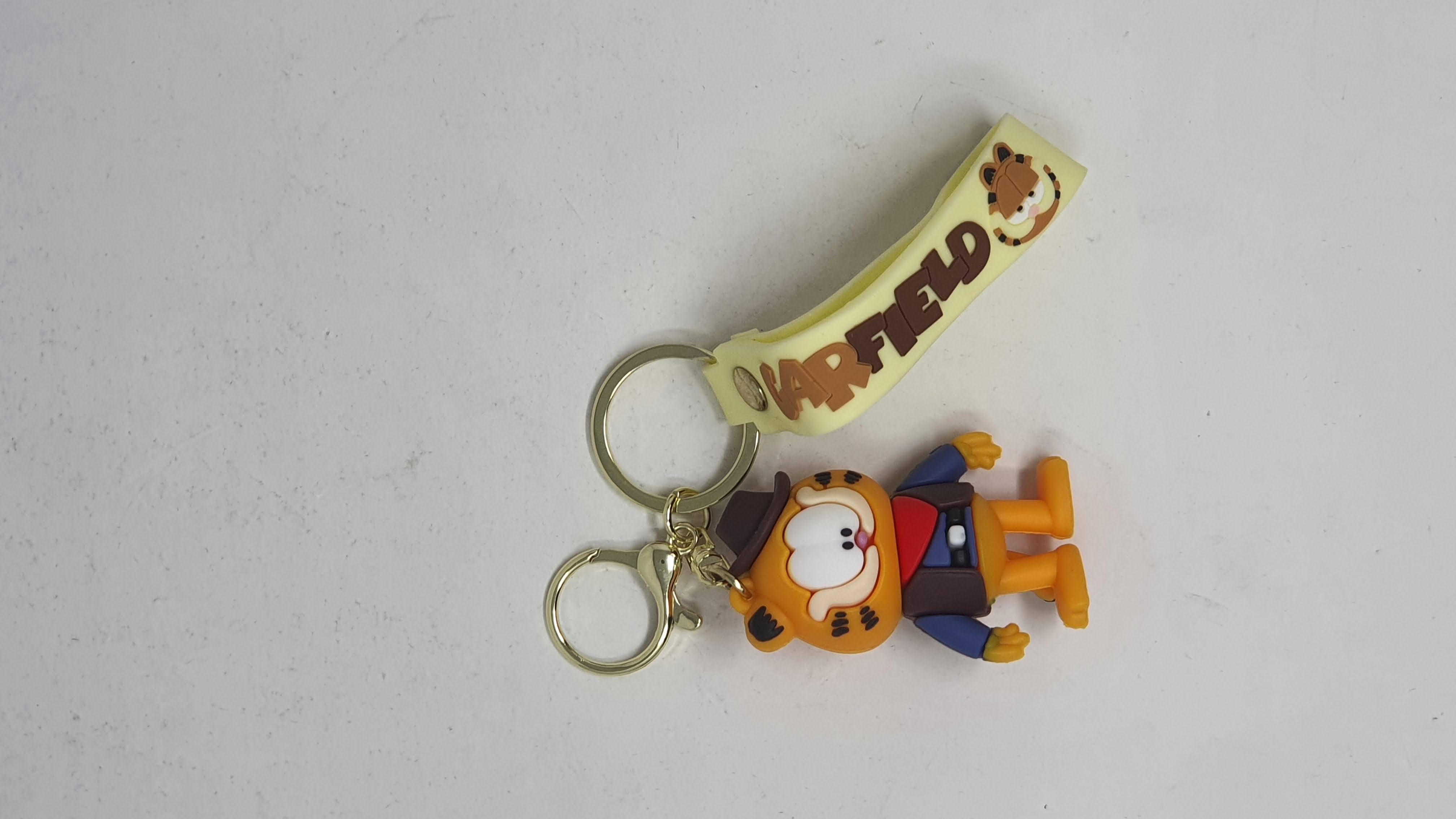 Llavero Goma Garfield Sombrerito Marron