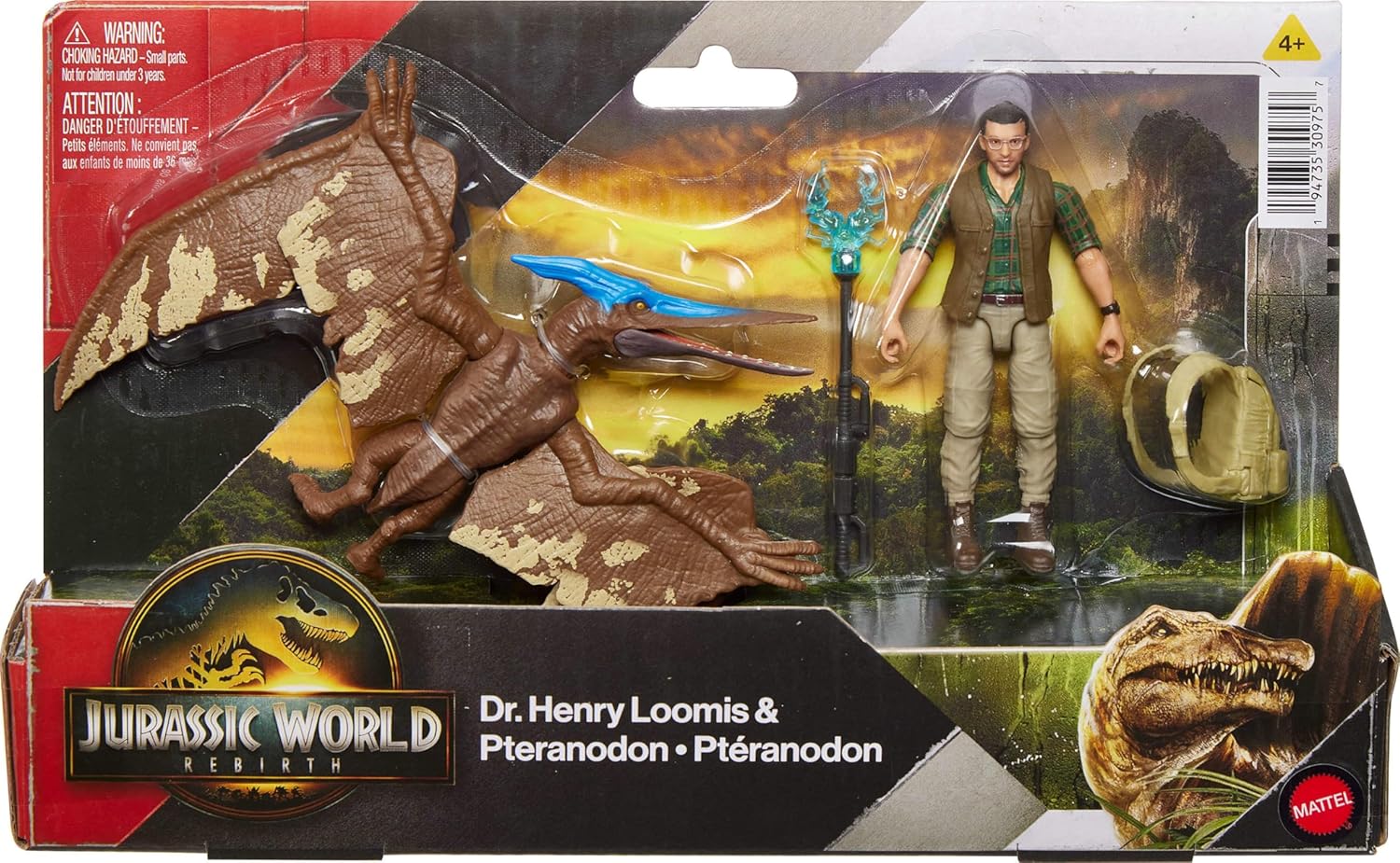 Mattel Jurassic World Rebirth Dr Henry Loomis Pteranodon