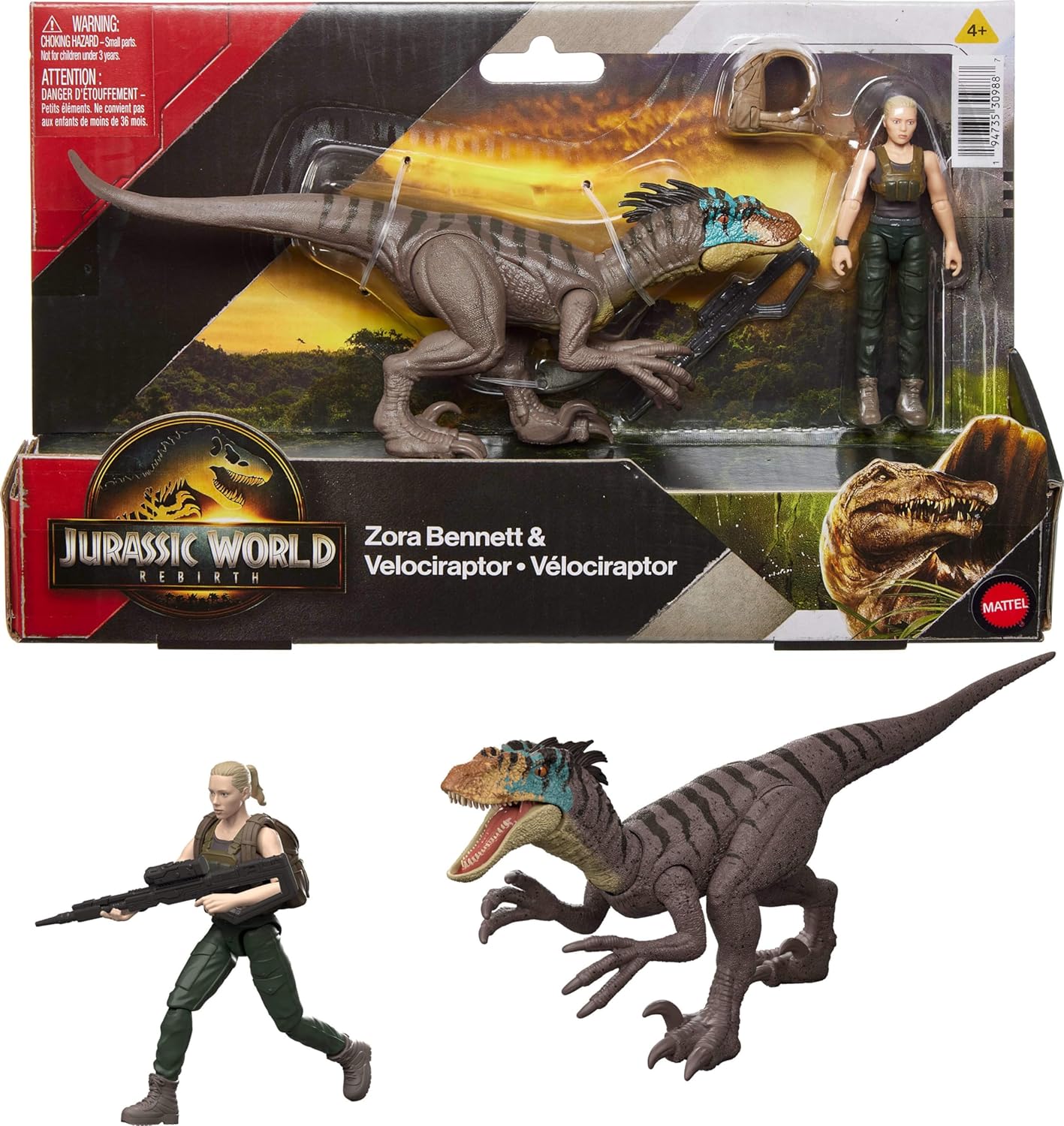 Mattel Jurassic World Rebirth Zora Bennett Velociraptor