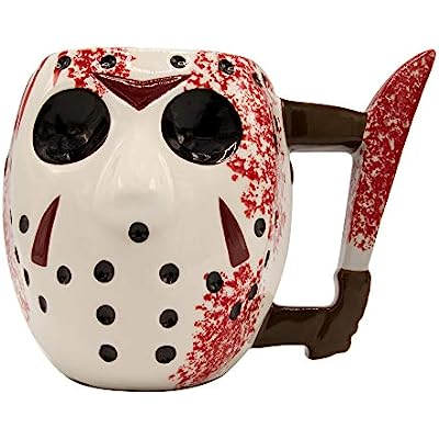 Silver Buffalo WBH1063D Jason Mask with Knife Ceramic 3D 