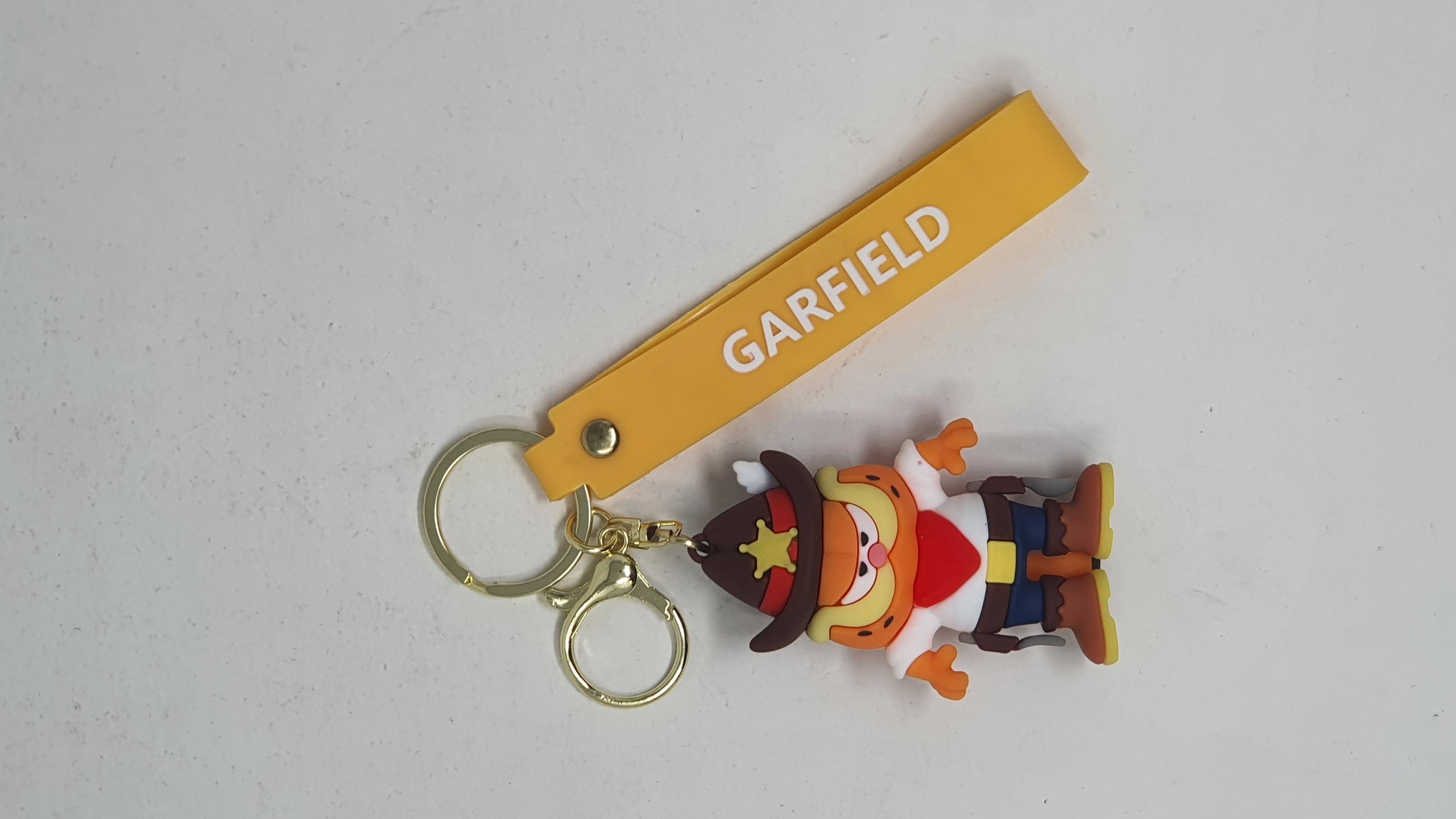 Llavero Goma Garfield Gato Vaquero