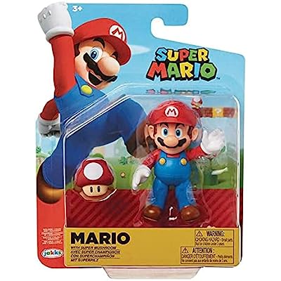 Super Mario Articulado con Super Mushroom Original 10Cm