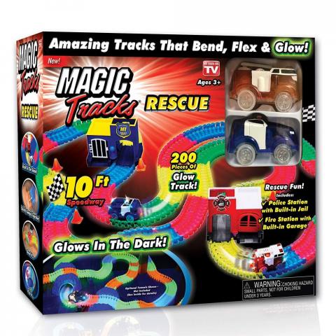 Ontel Magic Tracks Rescue Race Car Set, Multicolor, 10'
