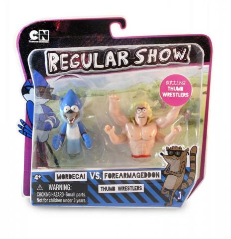 Regular Show Thumb Wrestlers-Mordecai vs. Forearmegeddon Puppet