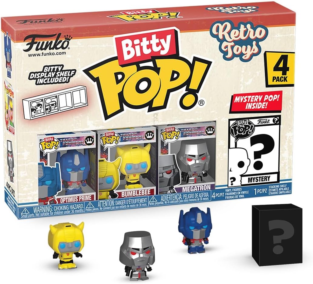 Funko Pop Bitty Transformers Retro Optimus, Bumblebee 4-Pack