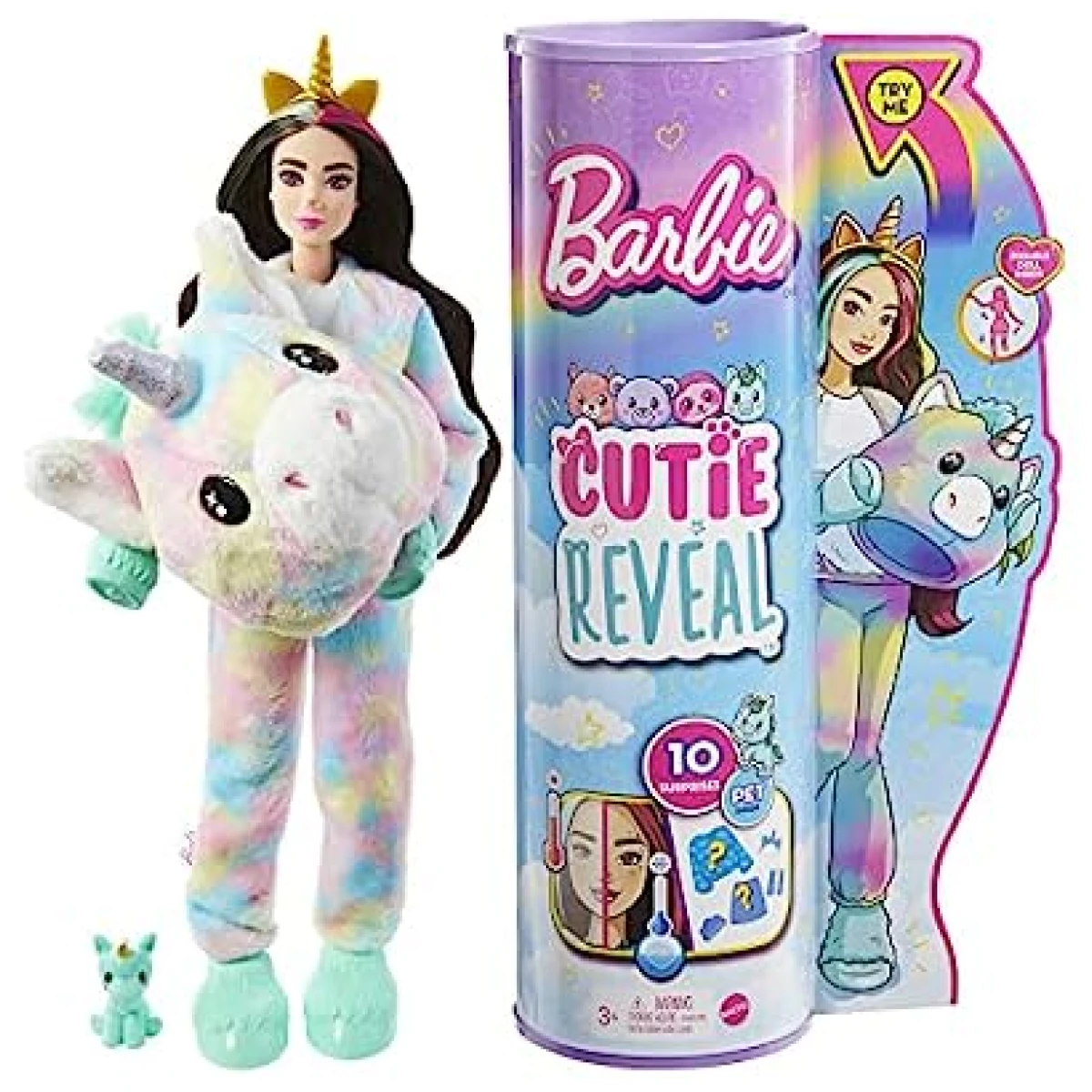 Barbie Cutie Reveal Unicorn Plush Disfraz Con 10 Sorpresas