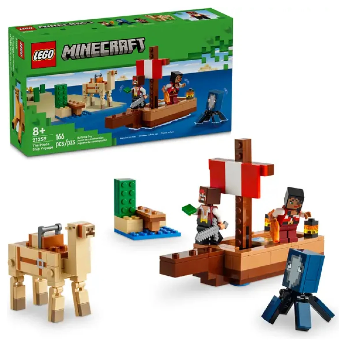 Bloques para armar Lego Minecraft 21259 166 piezas en caja