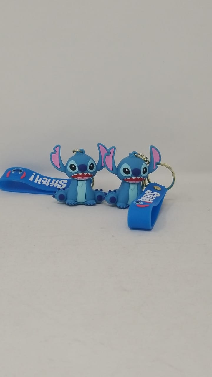 Llavero Goma Stitch Azul sentado