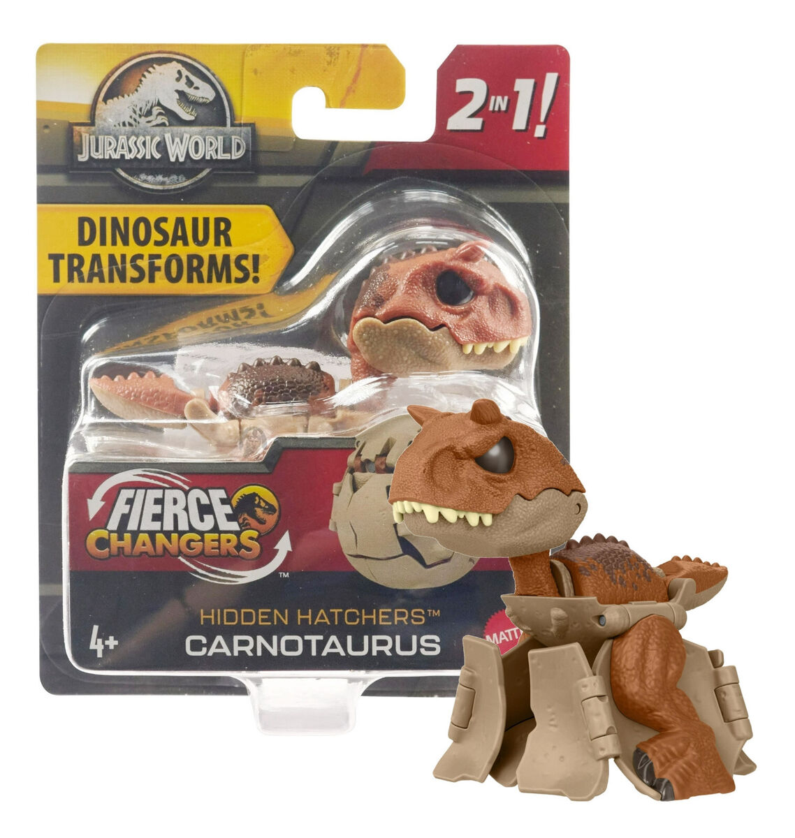 Jurassic World Hidden Hatchers Carnotaurus Transforming