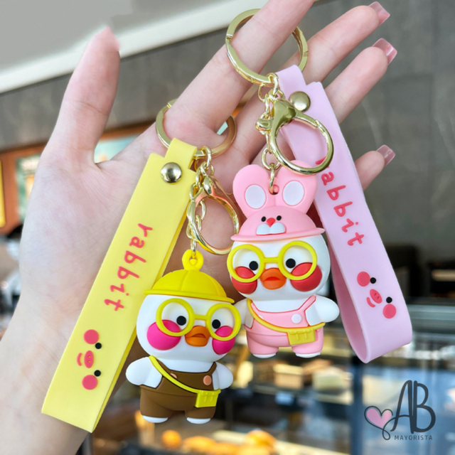 Llavero Goma Patito Lalafan Anteojos