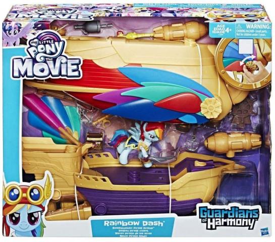 My Little Pony: The Movie - Rainbow Dash - Swashbuckler Pirate Airship - Includes Vehicle, Rainbow Dash Figure, and 12 Accessories.