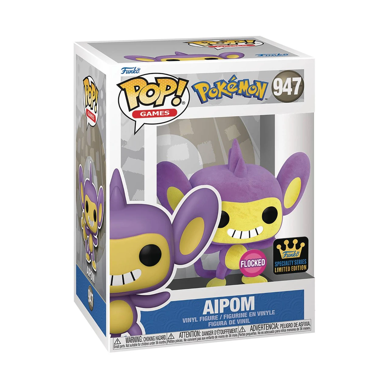Pokemon Aipom Flocked Funko Pop! Vinyl Figure #947 - Specialty Series