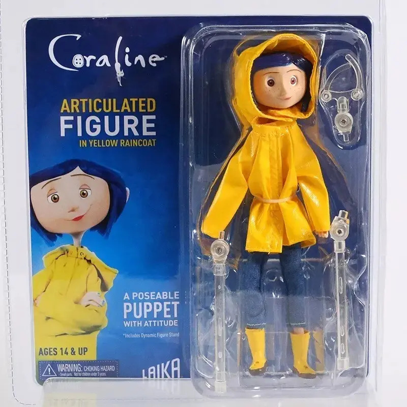 Funda articulada Coraline para muñecas y botas de lluvia, 20 cm, foto real