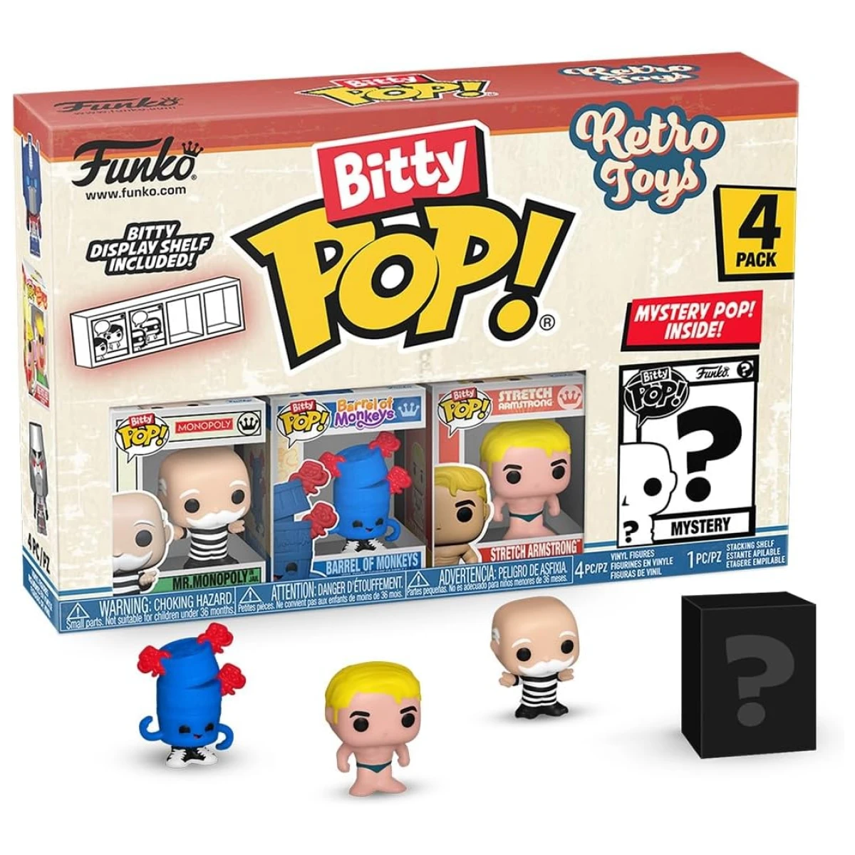 Funko Bitty Pop Retro Mr. Monopoly Barrel of Monkeys 4-Pack