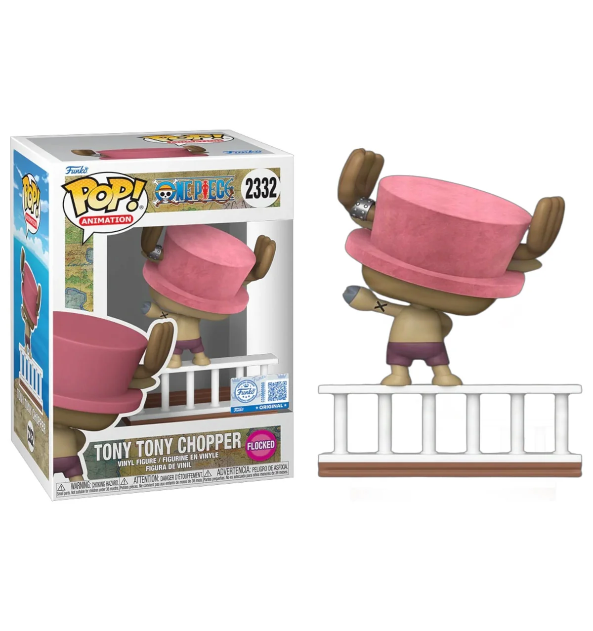 Funko Pop! Animation: One Piece - Tony Tony Chopper Going Merry Flocked #2332 - Entertainment Earth Exclusive
