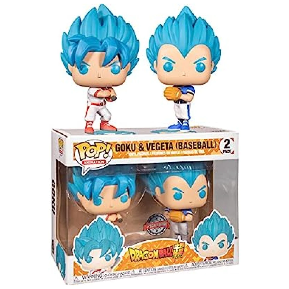 Funko Pop DBZ Goku & Vegeta Baseball 2PK Exclusive Caja c/ Detalle