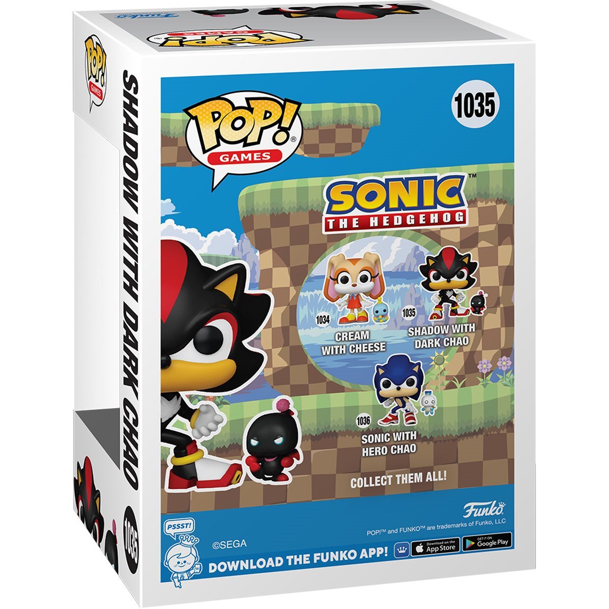 Funko Pop Sonic Shadow The Hedgehog with Dark Chao