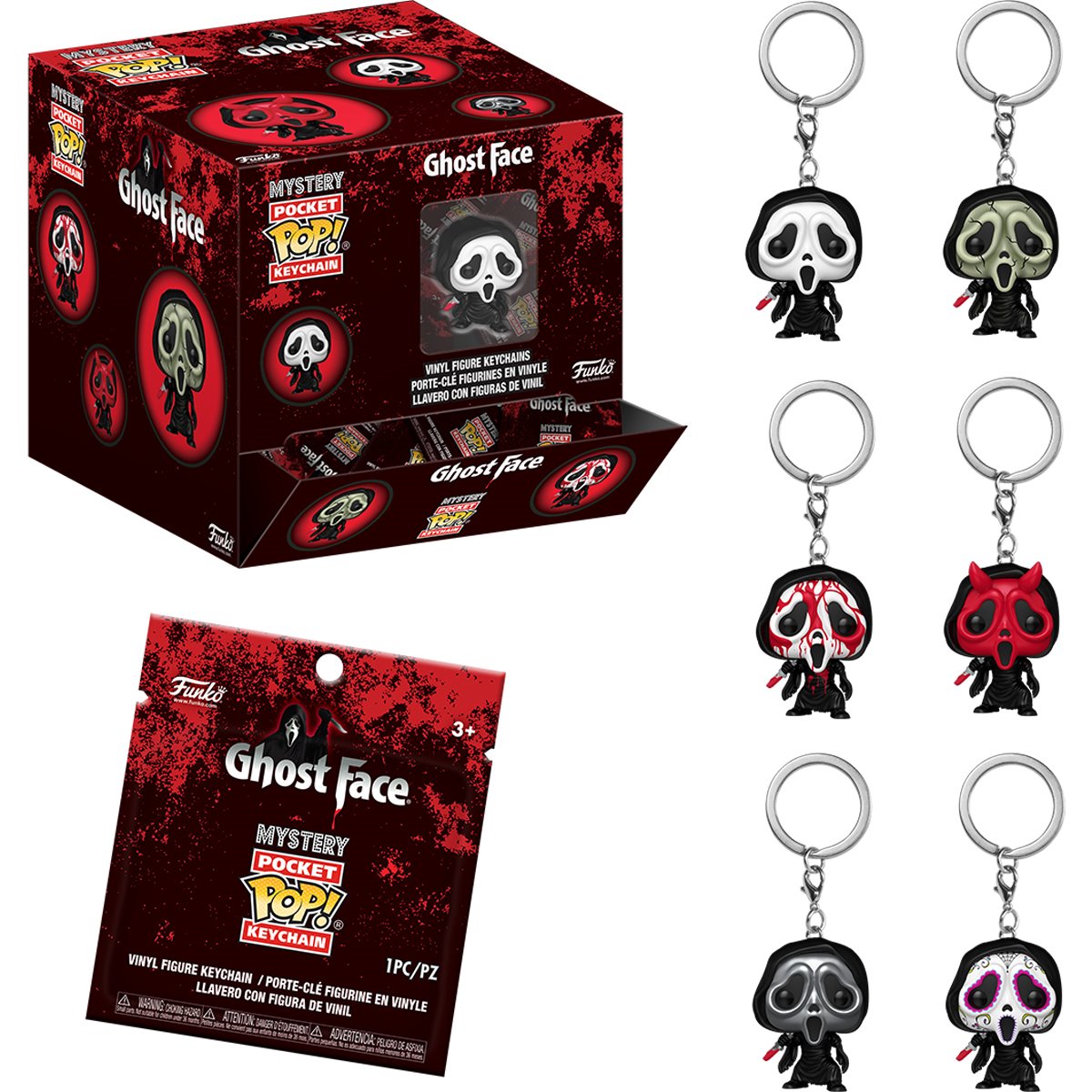 Ghost Face Pocket Pop! Key Chain Display Case of 12