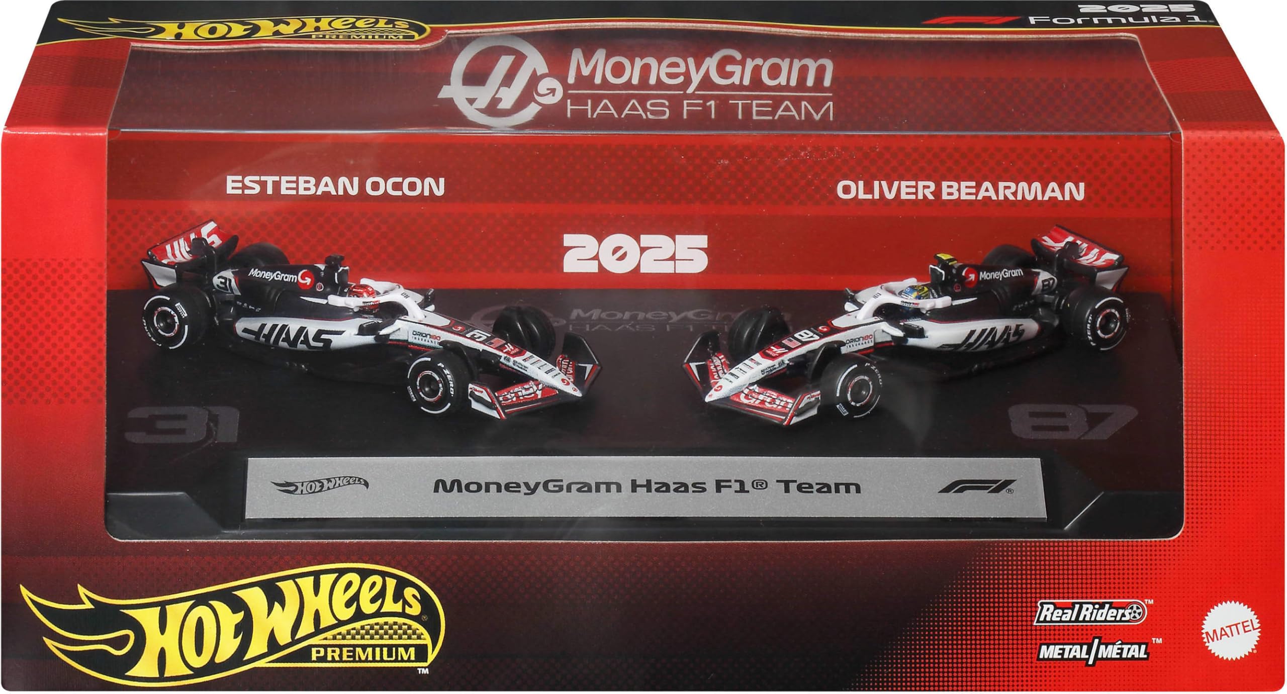 ​Hot Wheels Premium Formula 1 MoneyGram Haas F1 Team 2-Pack