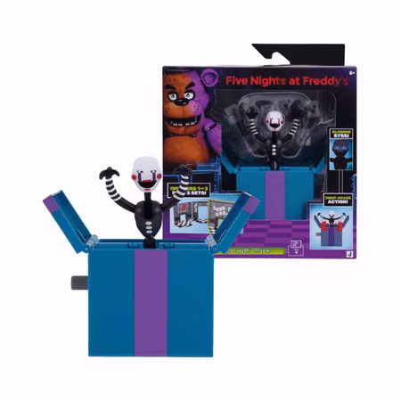 Jazwares Five Nights at Freddy’s Puppet Office Set - 5-Inch Articulated Figure with Jumpscare Feature  Glow-in-The-Dark Eyes  and Optical Diorama