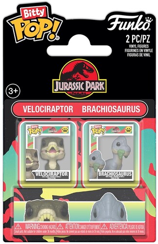 Jurassic Park Velociraptor and Brachiosaurus Funko Bitty Pop! Mini-Figure 2-Pack