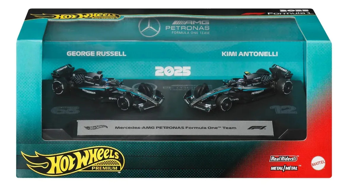 Kit de 2 coches Hot Wheels Mercedes-AMG Petronas F1 Mattel