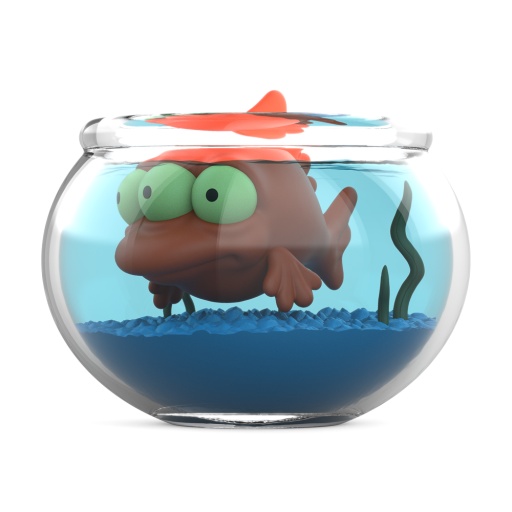 THE SIMPSONS BLINKY IN FISH BOWL 5.5 INCH VINYL ART FIGURE