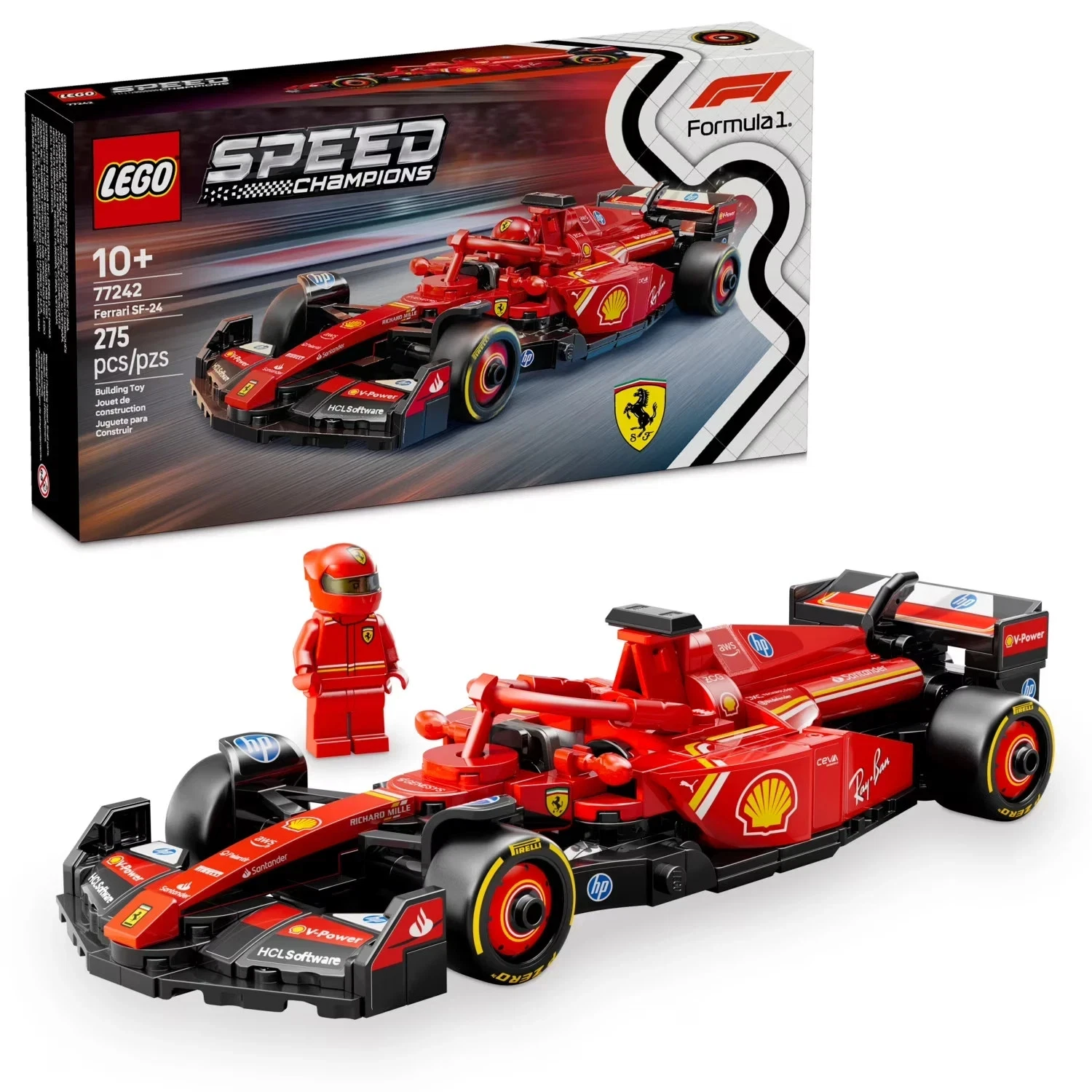 Lego Speed Champions- Auto De F1 Ferrari Sf-24 77242 Cantidad de piezas 275 Color Rojo