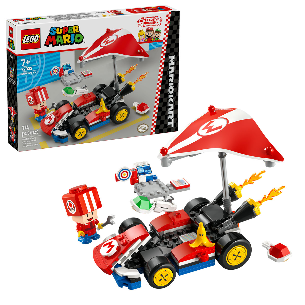 LEGO Super Mario Kart Kart Estándar 72032 Color Rojo