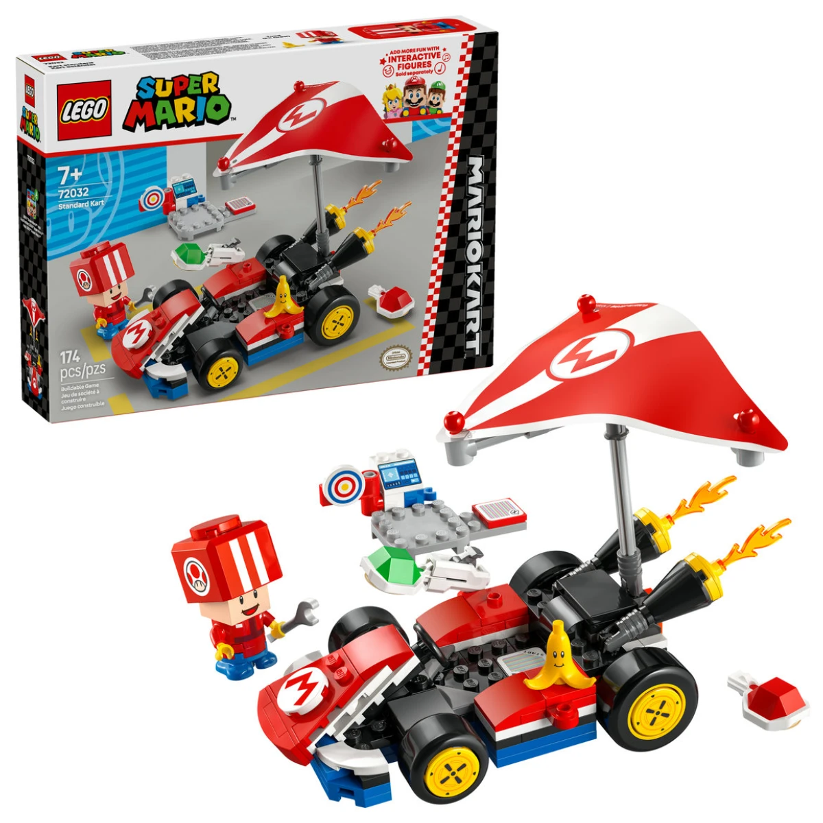 LEGO Super Mario Kart Kart Estándar 72032 Color Rojo