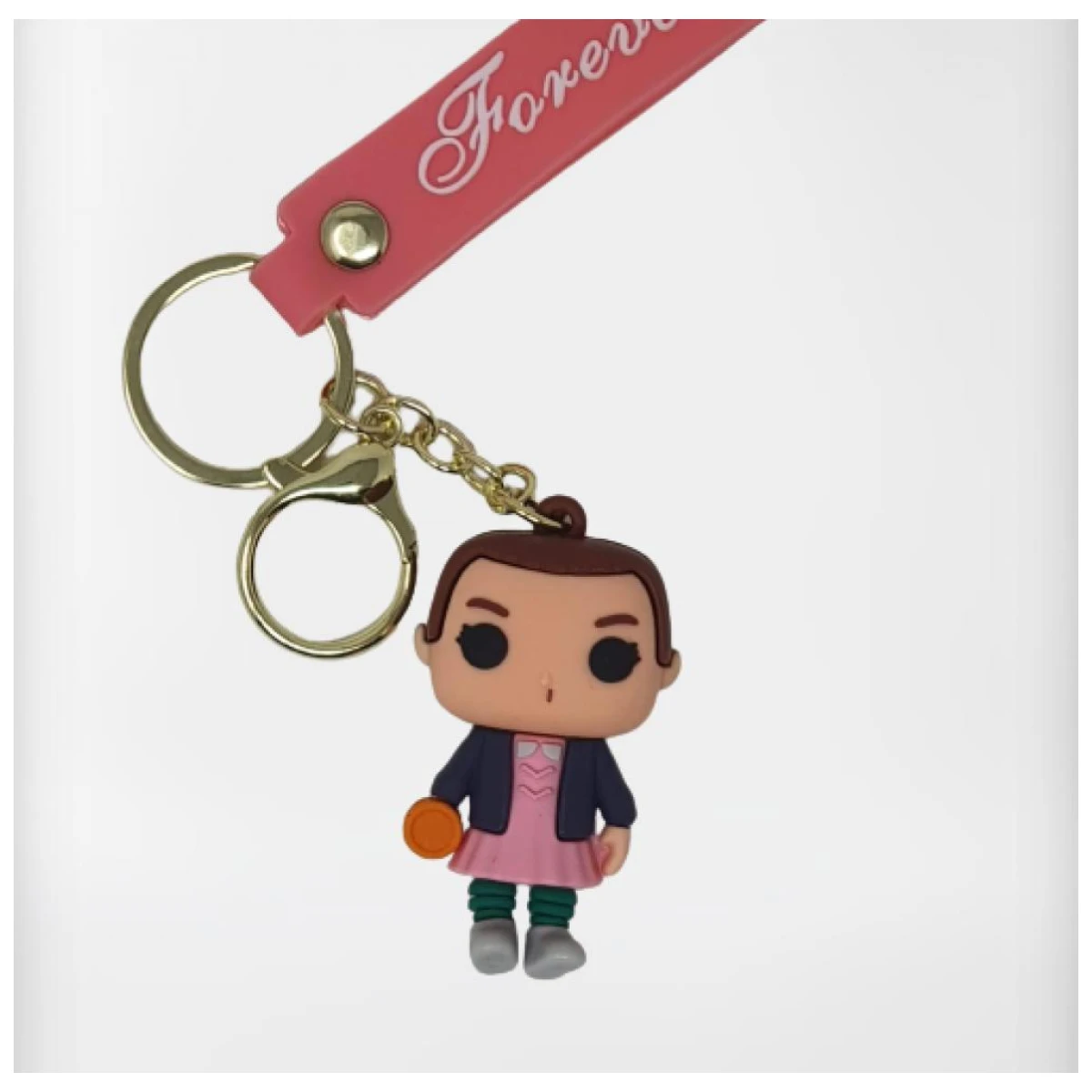 Llavero Goma Correa Eleven Pelo Marron