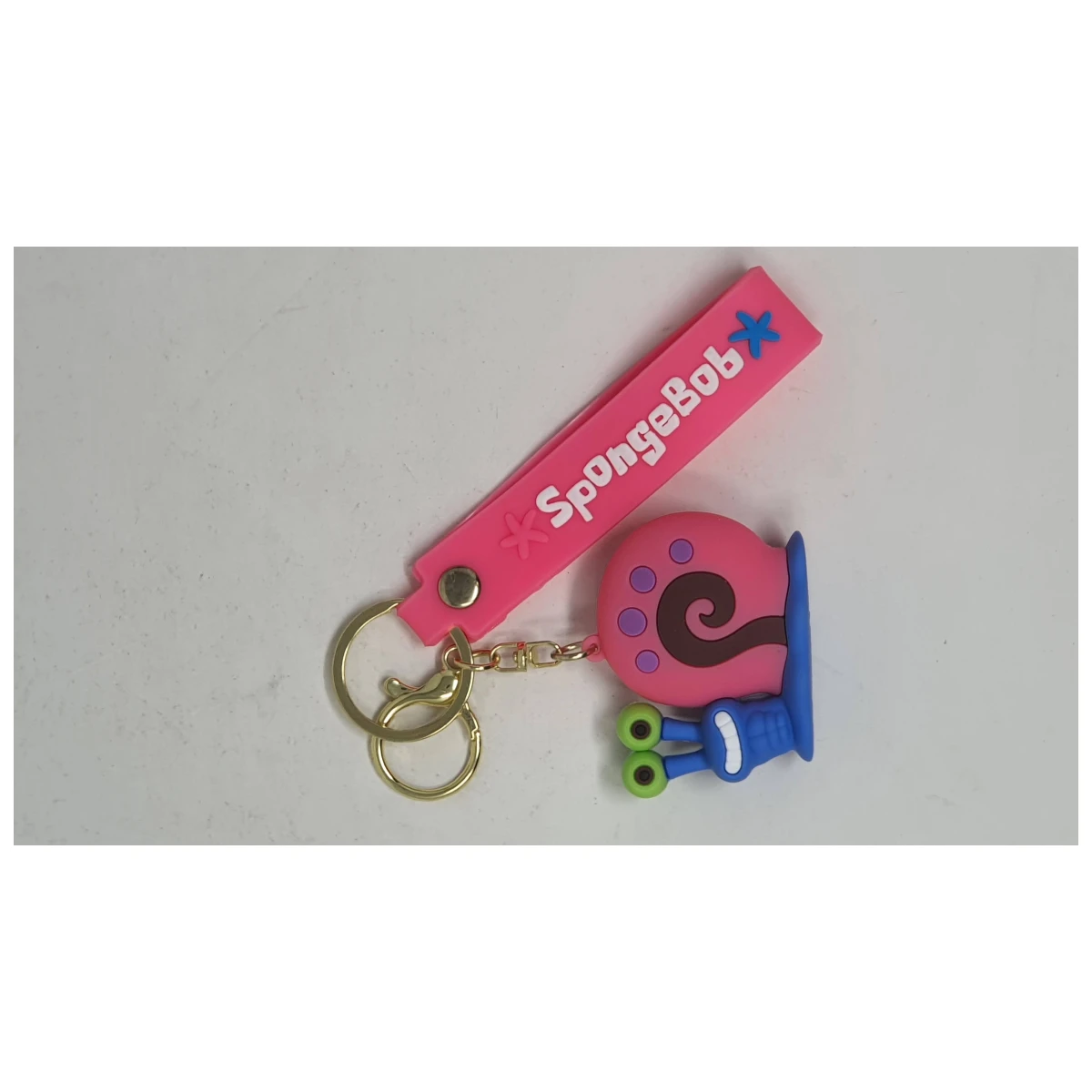 Llavero Goma Spongebob Caracol Rosa