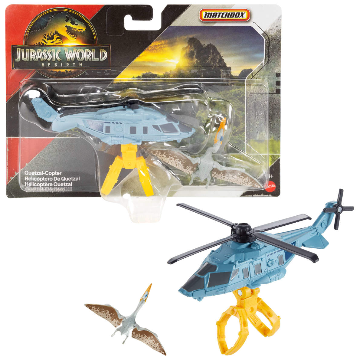 Matchbox Jurassic World Rebirth Helicoptero de Quetzal