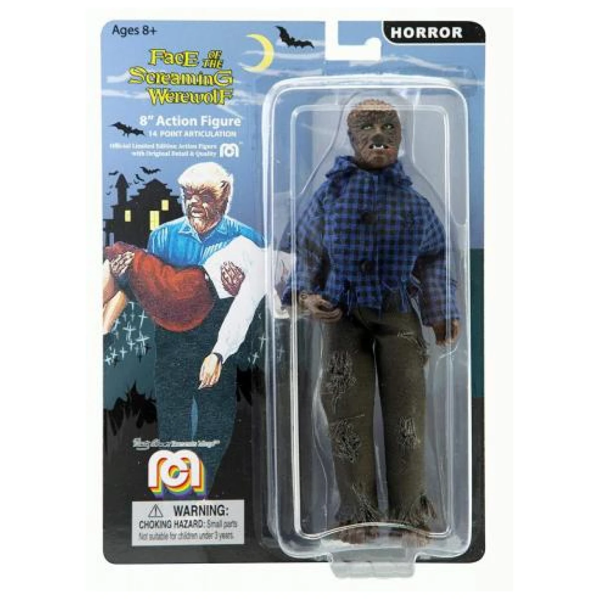 Mego Action Figures, 8” The Wolfman, B&W 