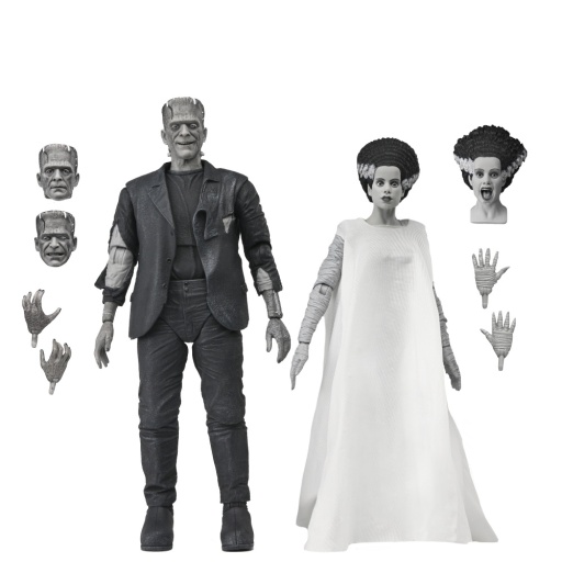 Universal Monsters - 7” Scale Action Figure - Bride of Frankenstein 90th Anniversary The Monster & His Mate 2 Pack (B&W)