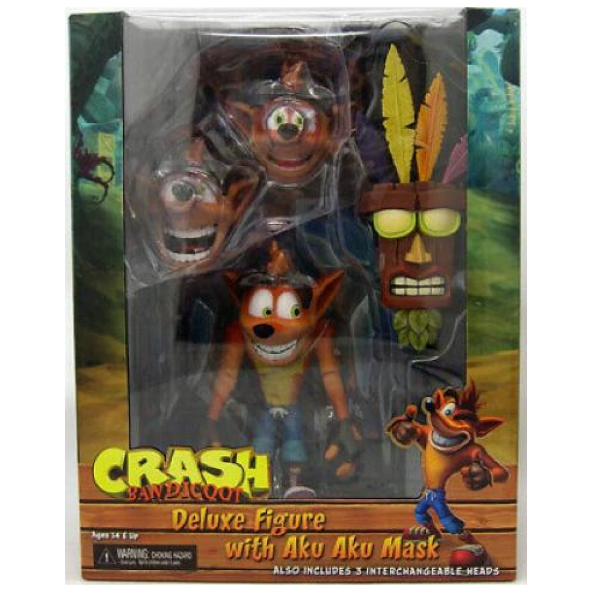 Neca Ultra Deluxe Crash Bandicoot With Aku Aku Mask 7 Inch