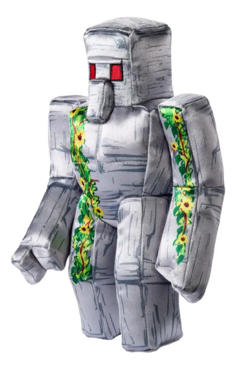 Peluche Iron Golem Minecraft Mattel Minecraft movie gris tamaño mediano