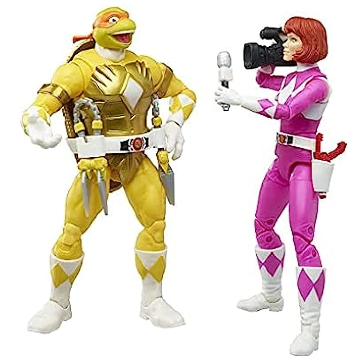 Power Rangers TMNT Lightning Michelangelo Yellow April Pink