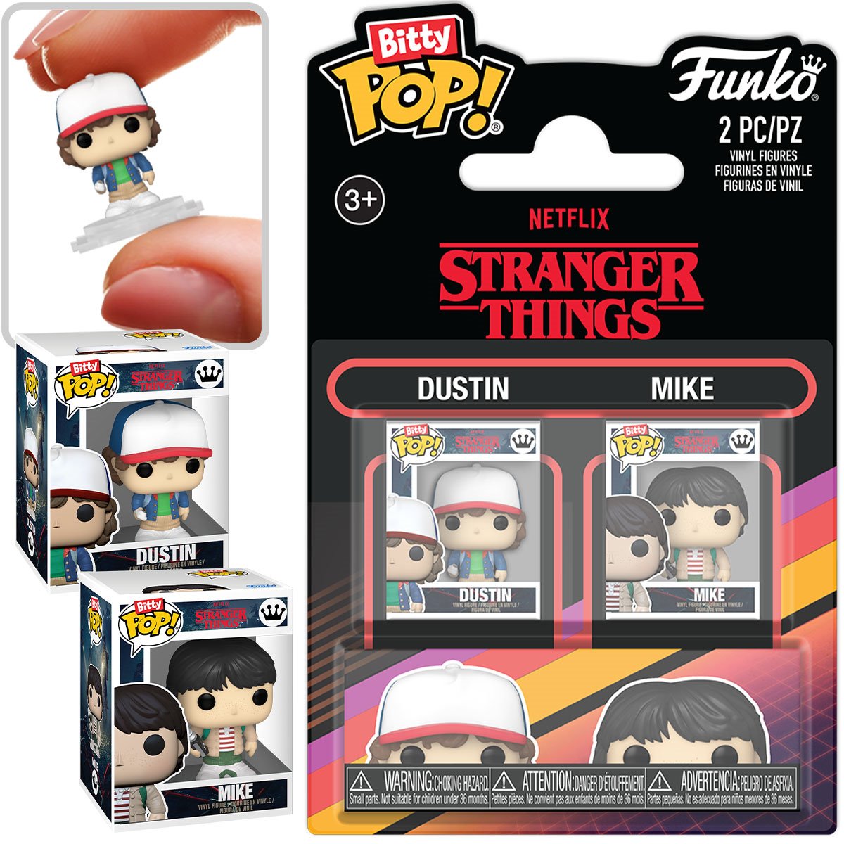 Stranger Things Season 1 Dustin and Mike Funko Bitty Pop! Mini-Figure 2-Pack