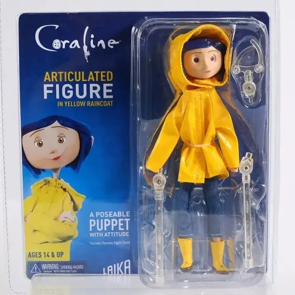 Funda articulada Coraline para muñecas y botas de lluvia, 20 cm, foto real