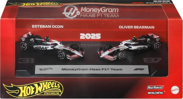 ​Hot Wheels Premium Formula 1 MoneyGram Haas F1 Team 2-Pack