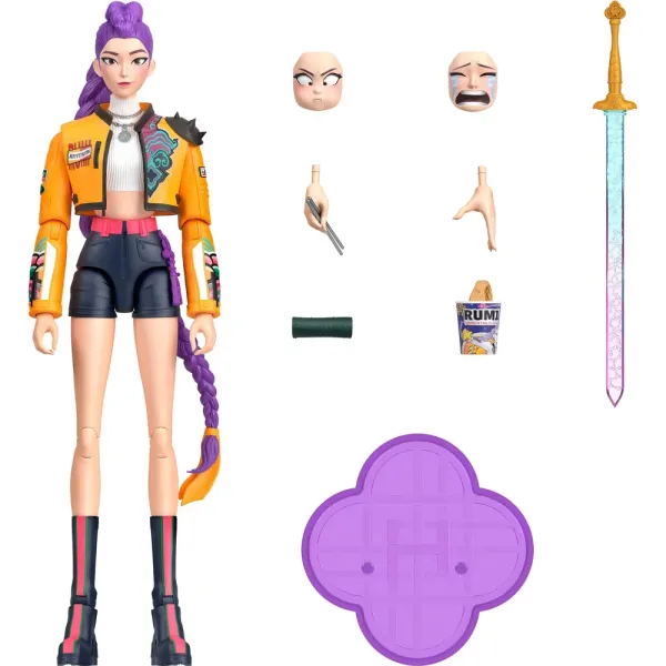 KPop Demon Hunters HUNTR/X Rumi 6" with Accessories & Swappable Faces & Hands Action Figure